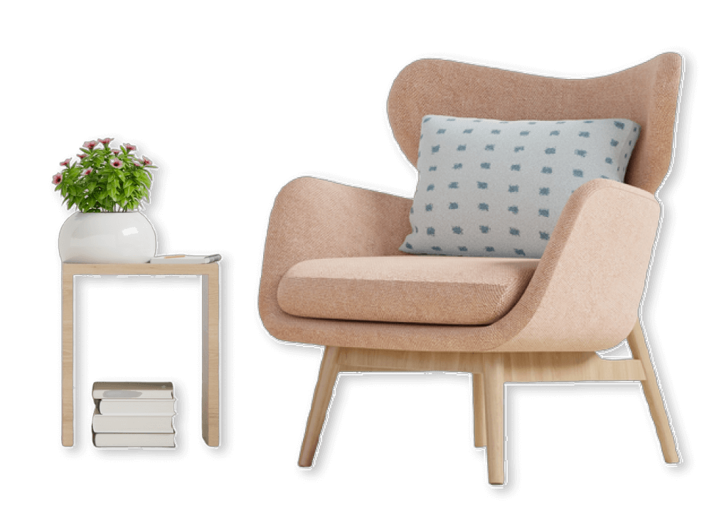 the-interior-has-a-armchair-on-empty-white-wall