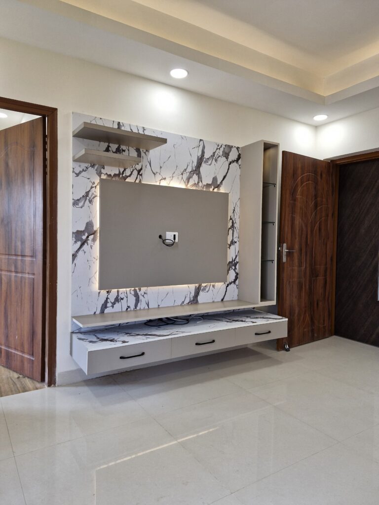 Modern living room in vibrant Lucknow home