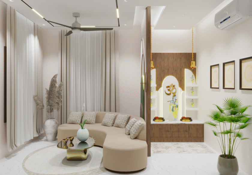 Modern and interior design trending Living and mandir