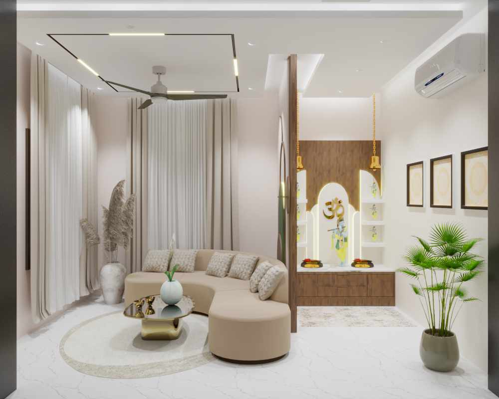 Modern and interior design trending Living and mandir