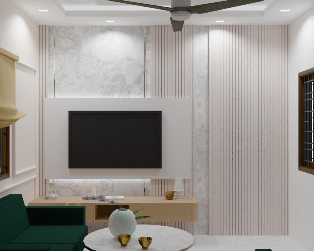 TV unit wall panelling