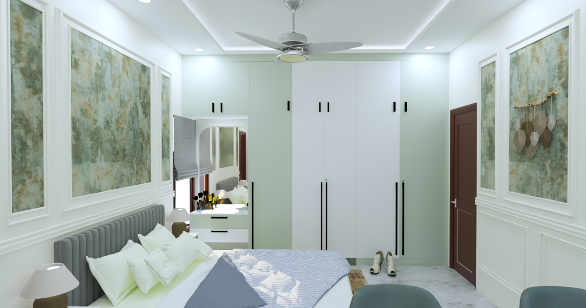 A wardrobe with dresser